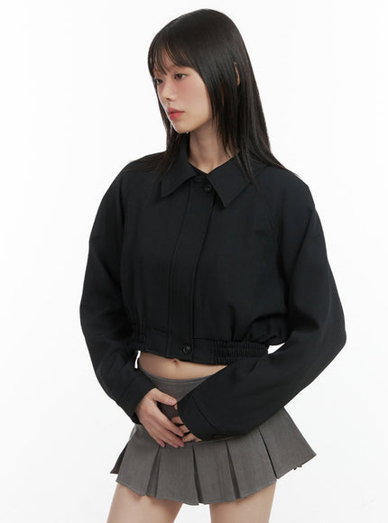 cropped-blouson-jacket-co410 / Black