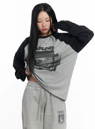 graphic-raglan-oversized-long-sleeve-tee-cj515 / Black