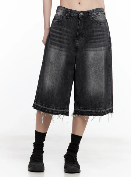 distressed-washed-denim-jorts-cu530 / Black