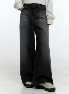 caity-washed-wide-leg-jeans-cd423 / Black