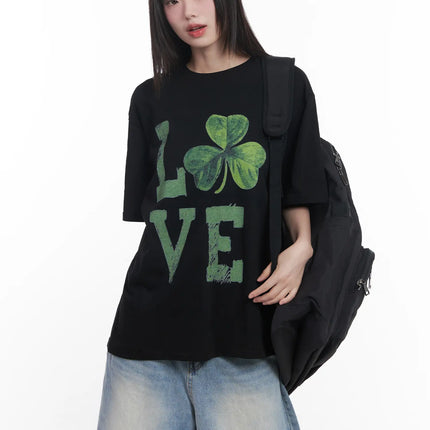 lucky-graphic-tee-cu519 / Black