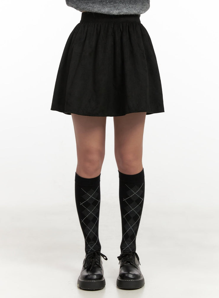 dainty-pleated-mini-skirt-cn426 / Black