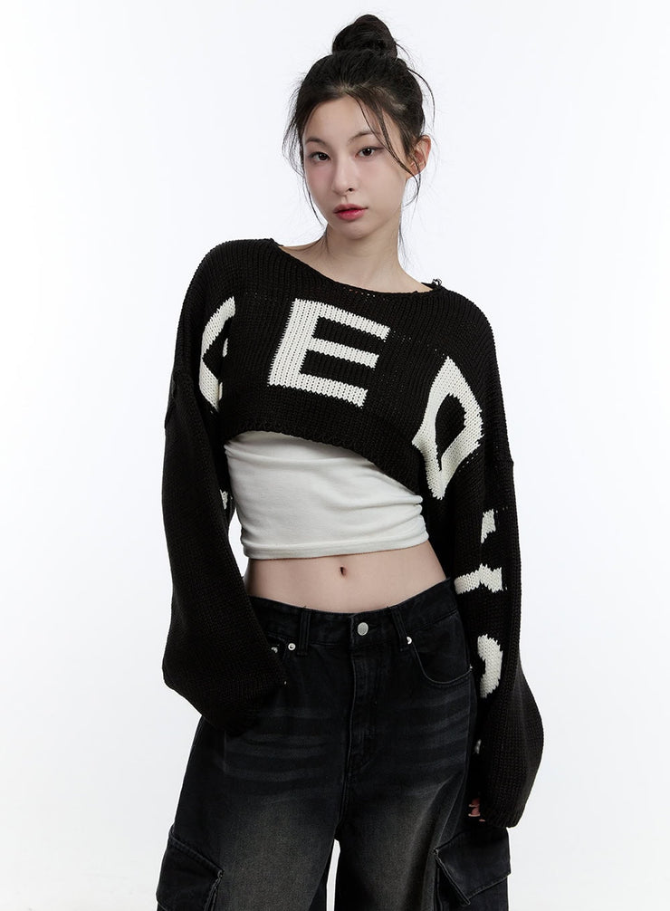 Super Cropped Graphic Sweater CJ522