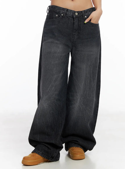 zoraya-washed-low-rise-baggy-jeans-cm520 / Black