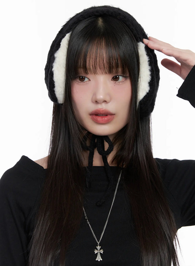 cozy-faux-fur-ear-muffs-cn510 / Black