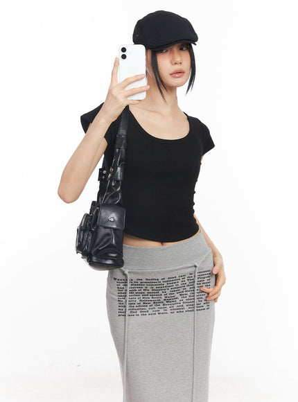 essential-u-neck-crop-tee-cy528 / Black