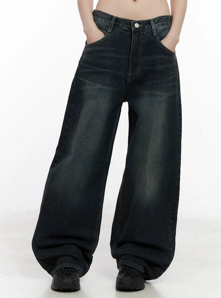 minjoon-washed-baggy-jeans-cn511 / Black