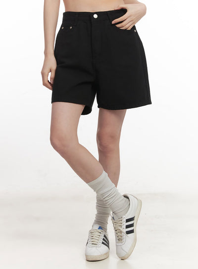 essential-cotton-midi-shorts-ca501 / Black