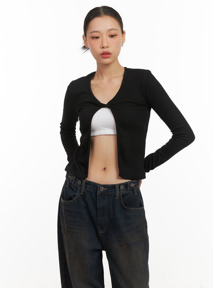 twist-solid-crop-top-cd409 / Black