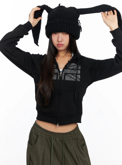 graphic-cropped-hoodie-co515 / Black