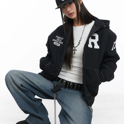 white-quilt-oversized-jacket-cj501 / Black