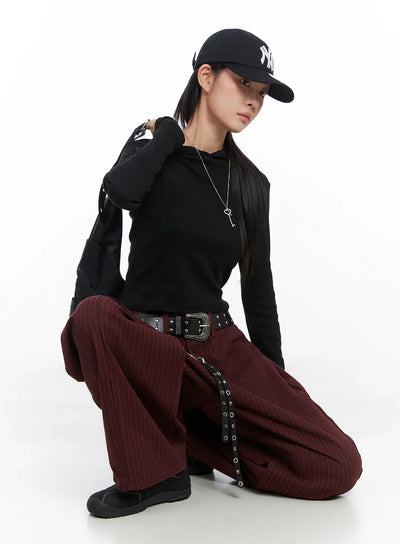 classic-slim-fit-crop-hoodie-co507 / Black