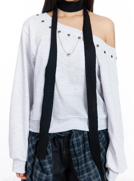 textured-long-thin-scarf-cf504 / Black