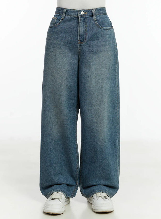 ainara-fleece-lined-wide-leg-jeans-cd514 / Blue