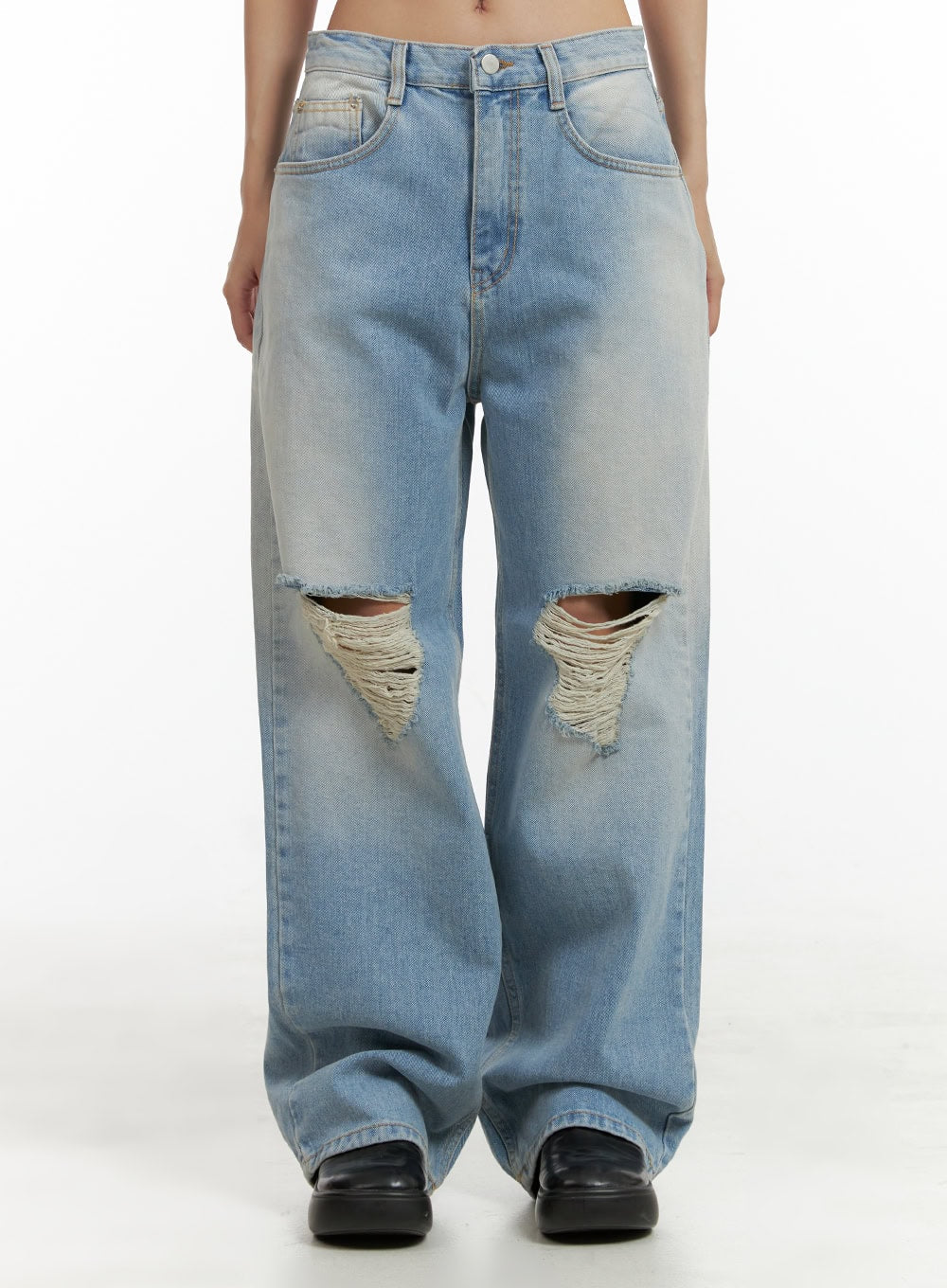 urban-washed-ripped-baggy-jeans-cu405 / Blue