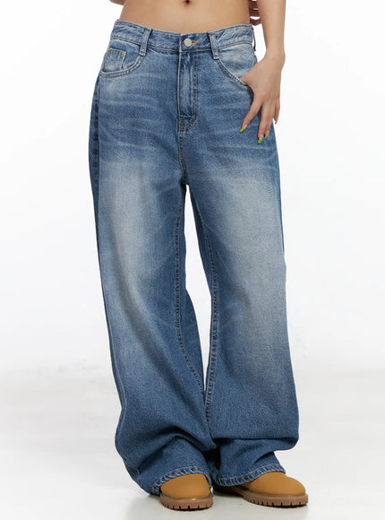 alora-vintage-washed-wide-leg-jeans-cf513 / Blue