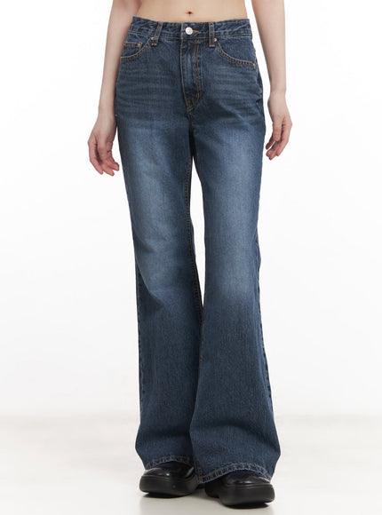 jazmin-washed-slim-fit-flared-jeans-cm520 / Blue