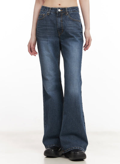 jazmin-washed-slim-fit-flared-jeans-cm520 / Blue