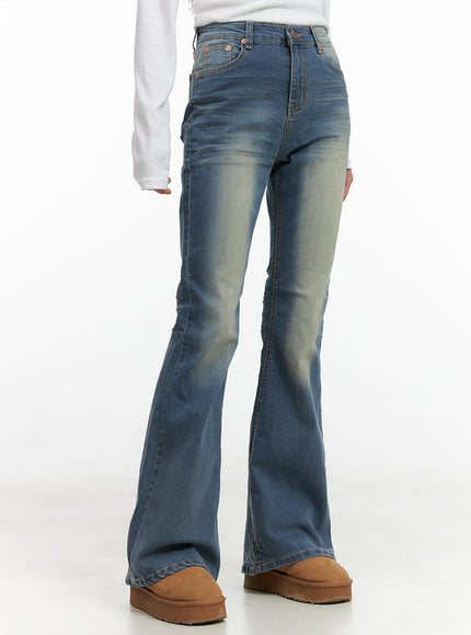 selena-chic-washed-bootcut-jeans-co424 / Blue