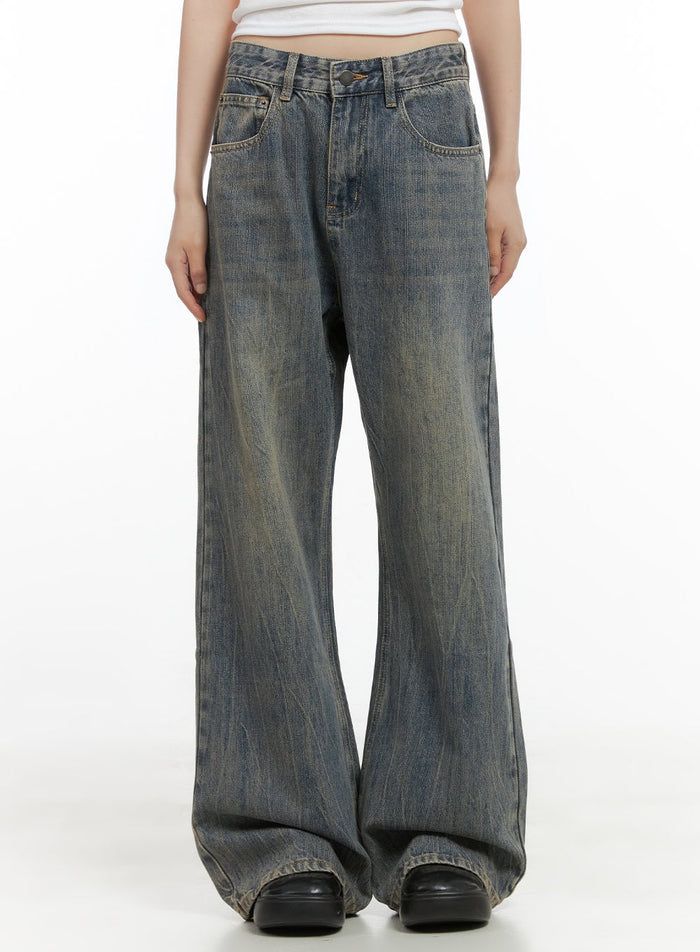 callie-relaxed-bootcut-washed-denim-jeans-cs412 / Blue