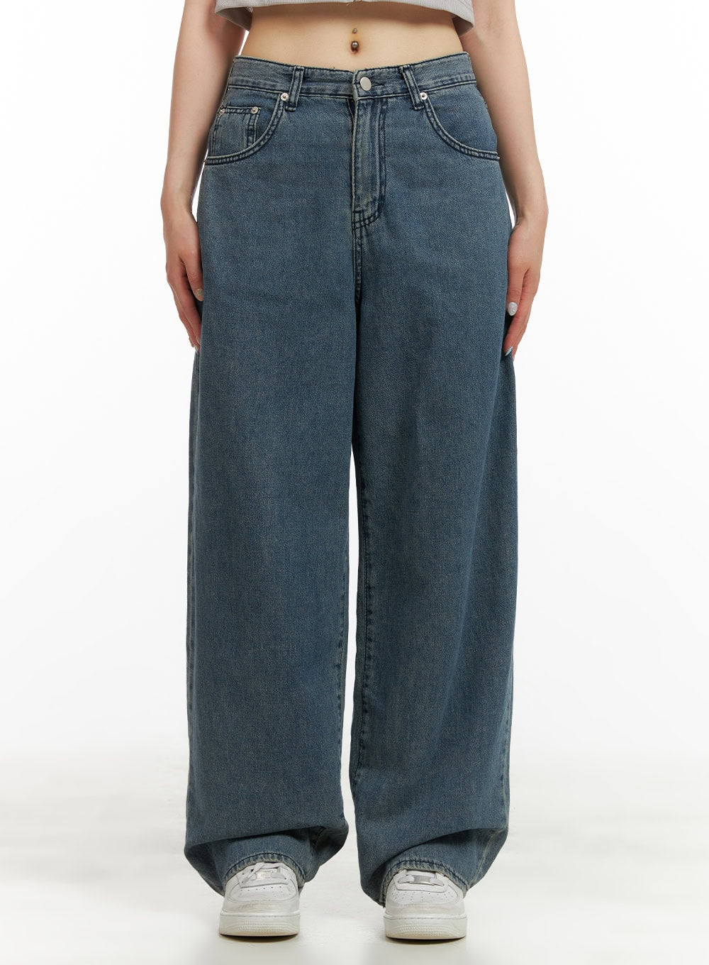 low-rise-loose-fit-baggy-jeans-cu425 / Blue