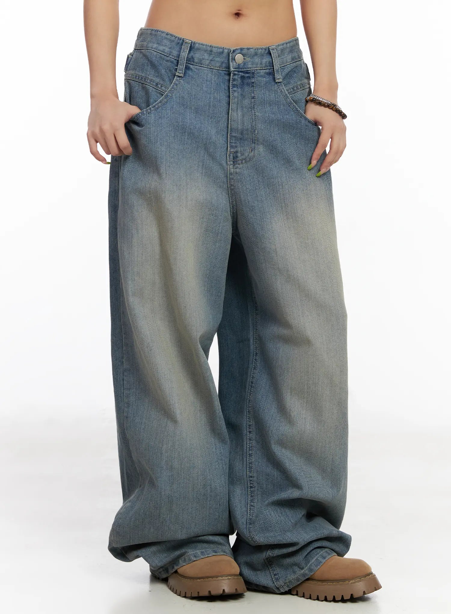 ricci-washed-low-rise-baggy-jeans-cm520 / Blue