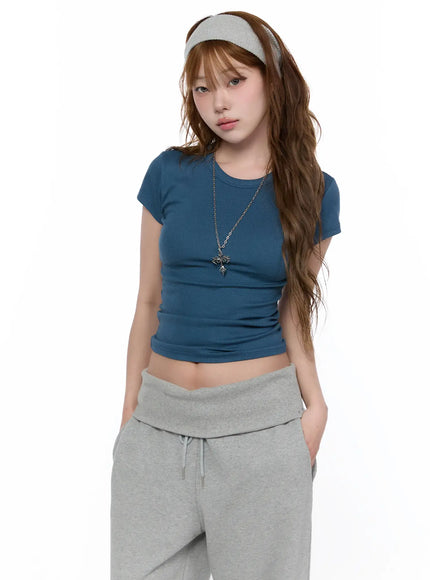 ribbed-essential-tee-ca520 / Blue