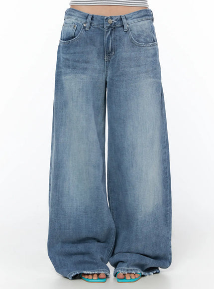 jackie-embroidered-wide-leg-jeans-cu501 / Blue