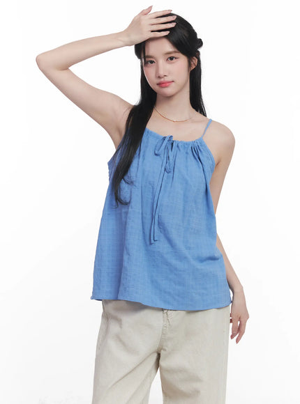 string-detail-flared-cami-cu523 / Blue