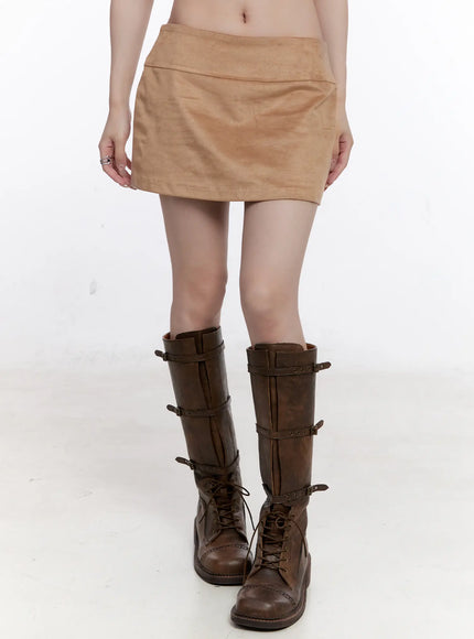 chic-suede-mini-skirt-co501 / Brown