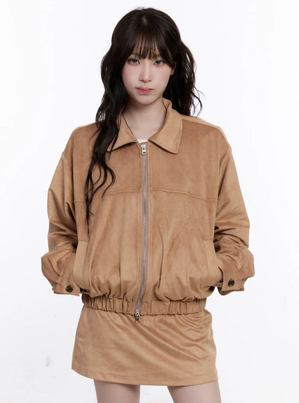 loose-fit-suede-jacket-co501 / Brown