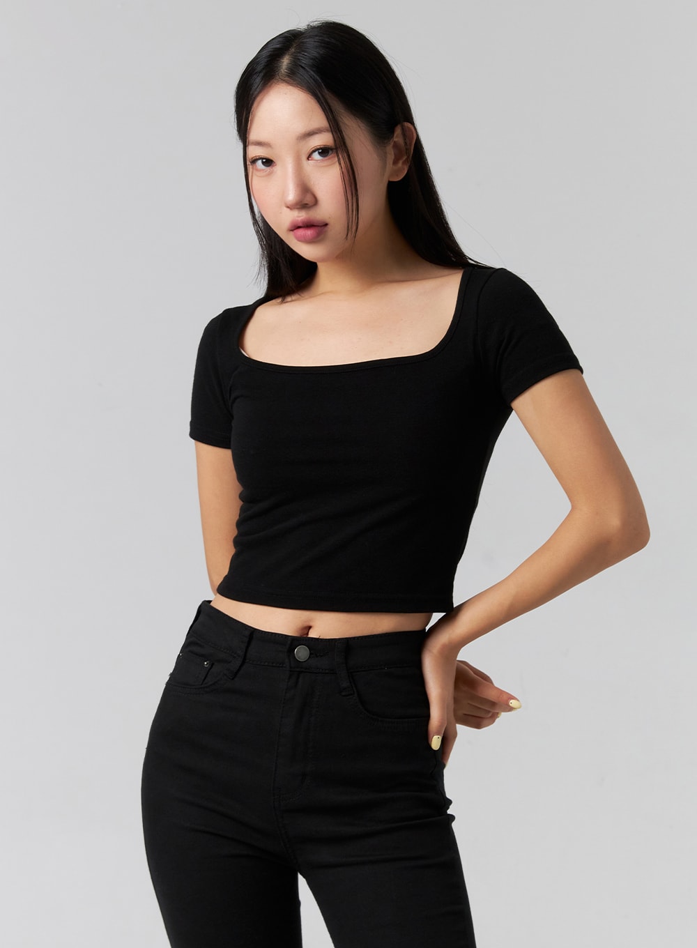 Square-Neck Crop Tee CG329