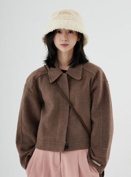 Hidden Button Short Coat ON07