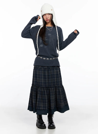 plaid-tiered-maxi-skirt-co515