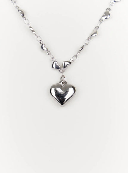 heart-charm-necklace-in514 / Silver