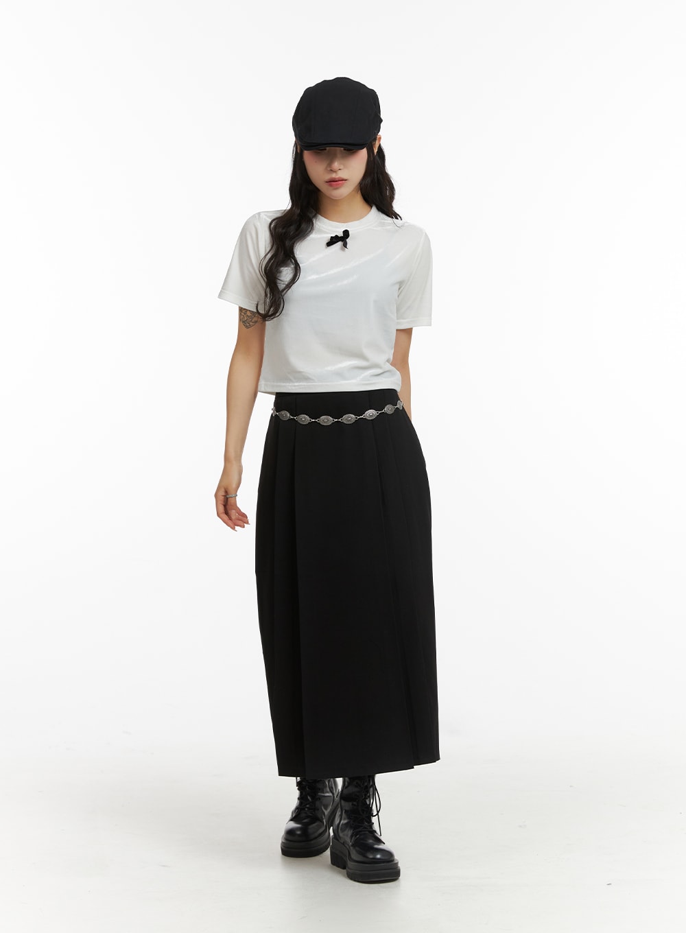 Pleated maxi clearance skirt t-shirt