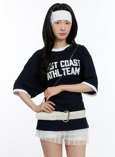 oversized-graphic-ringer-tee-ca507 / Dark blue