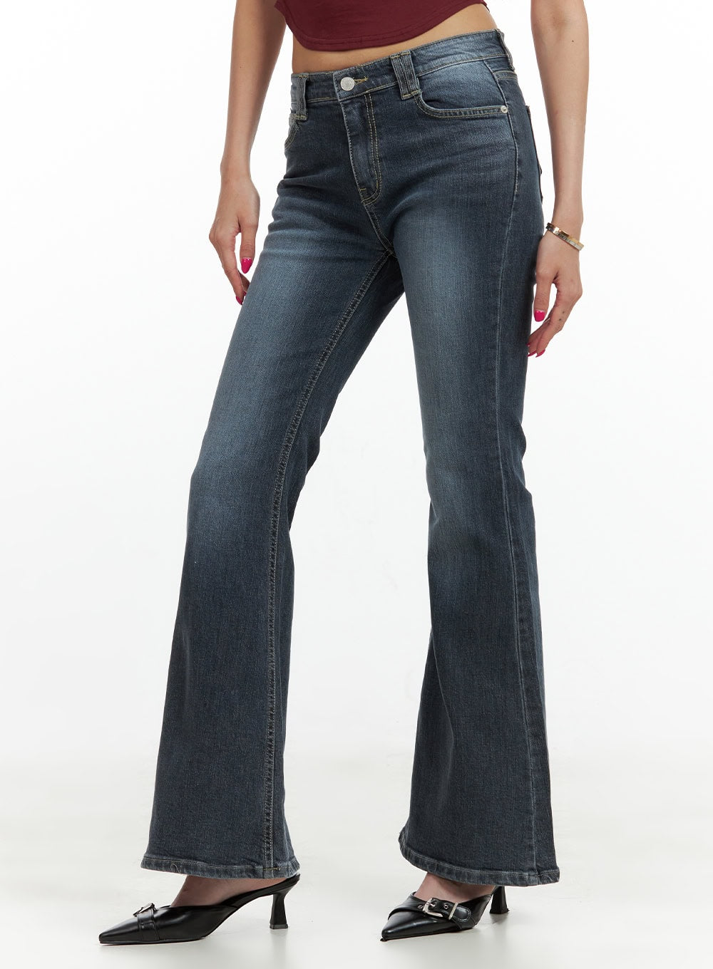 low-rise-bootcut-jeans-cu417 / Dark blue