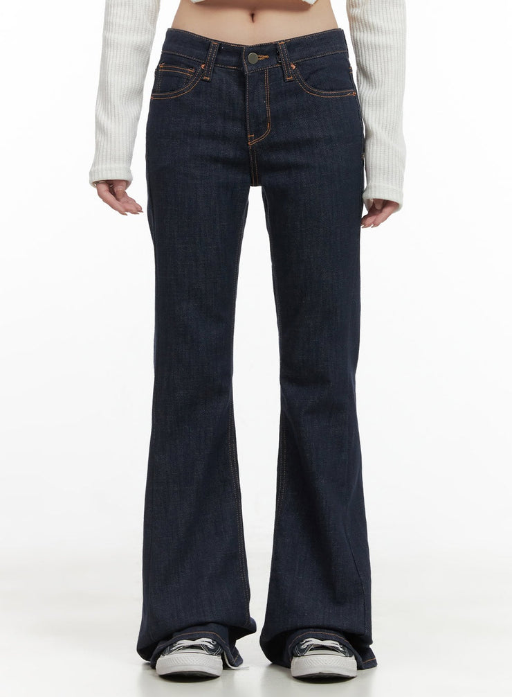 tia-low-rise-bootcut-jeans-cg421 / Dark blue