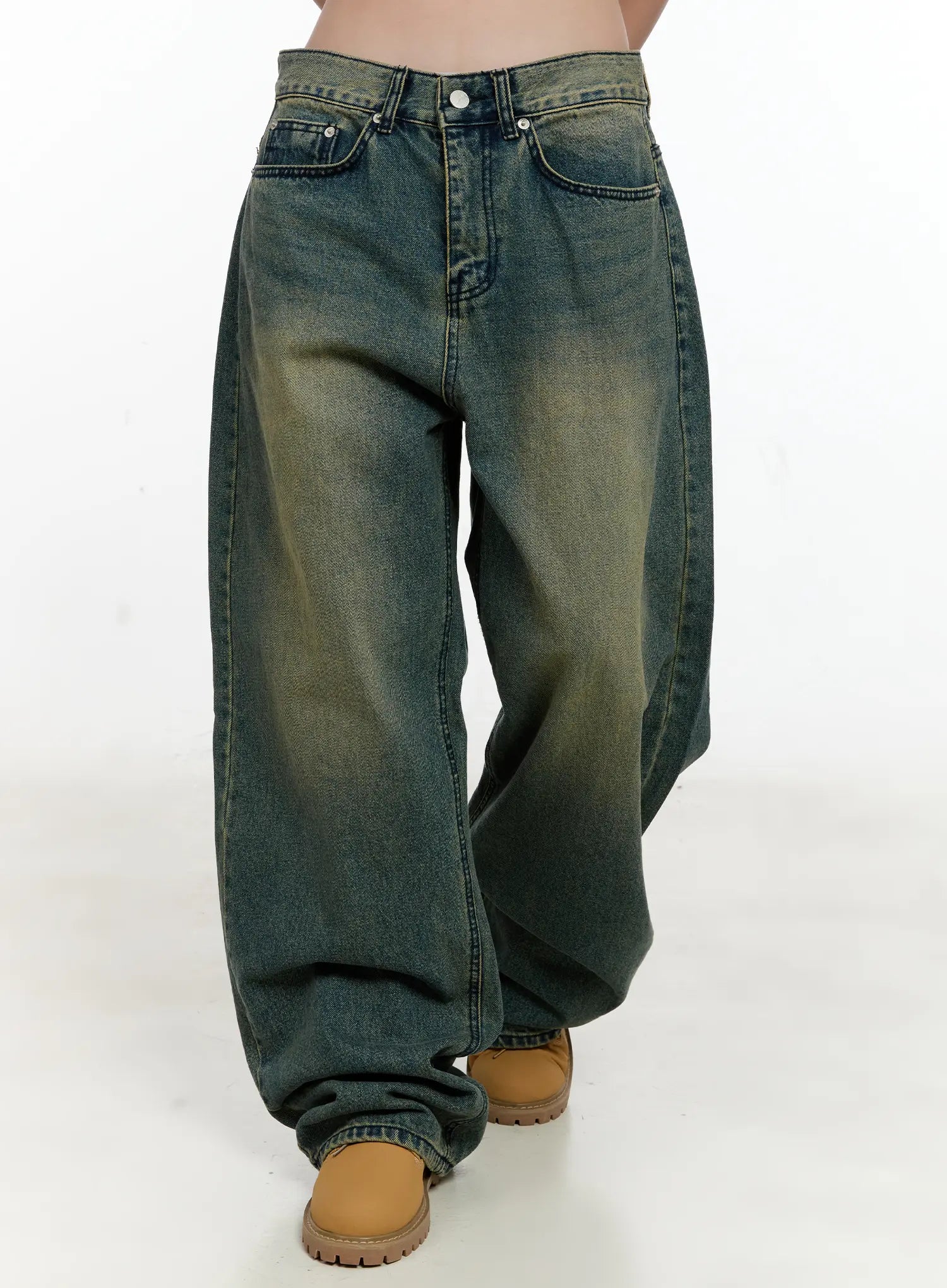 sooyoung-baggy-vintage-wash-jeans-cl531 / Dark blue