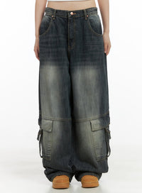 capri-roomy-denim-cargo-jeans-cs412 / Dark blue