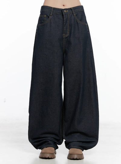 yujin-studded-baggy-jeans-cs512 / Dark blue