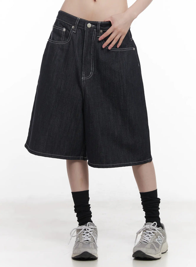 no-fade-stitched-jorts-cu519 / Dark blue