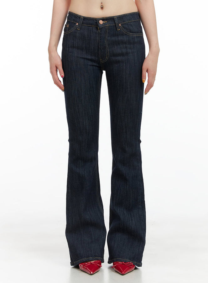 lila-slim-fit-bootcut-jeans-cg409 / Dark blue