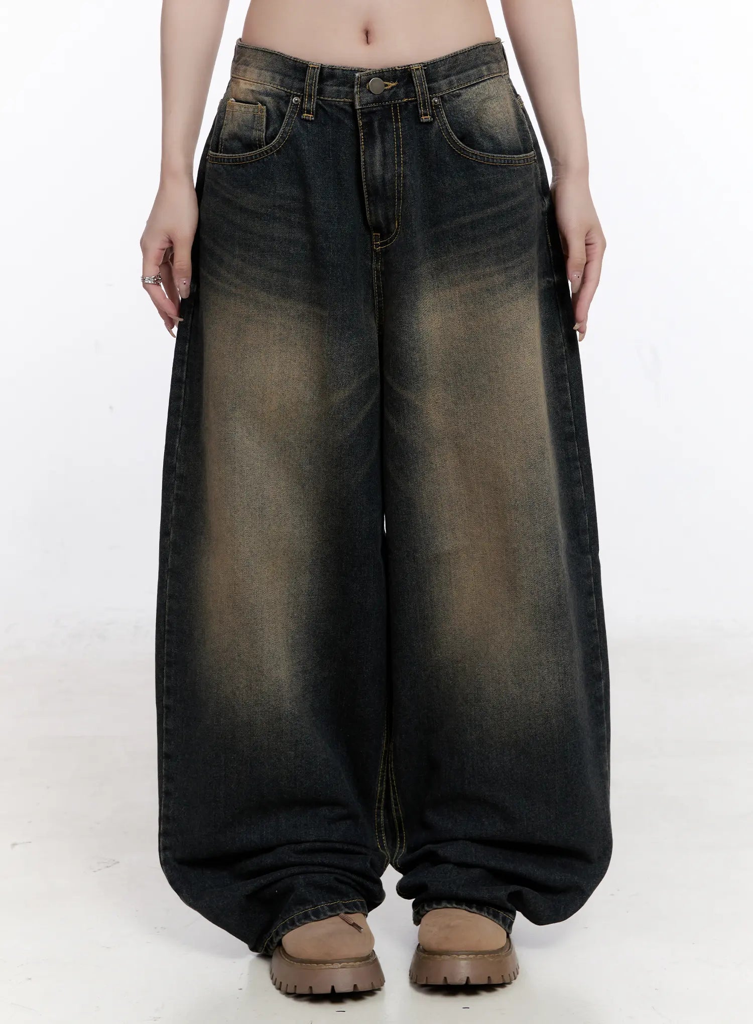 sylvia-vintage-washed-baggy-jeans-co501 / Dark blue