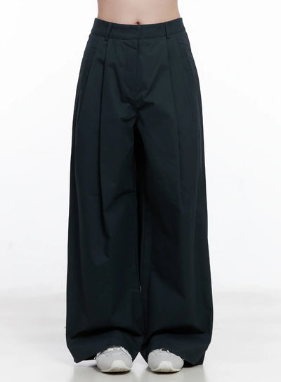 cotton-pintuck-wide-pants-cg521 / Dark blue