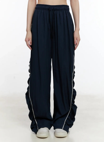 wide-leg-shirred-training-pants-cl504 / Dark blue