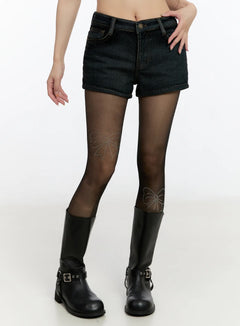 casual-low-rise-denim-shorts-cn524 / Dark blue