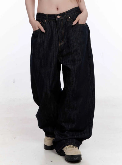 haewon-dark-washed-baggy-jeans-cs530 / Dark blue