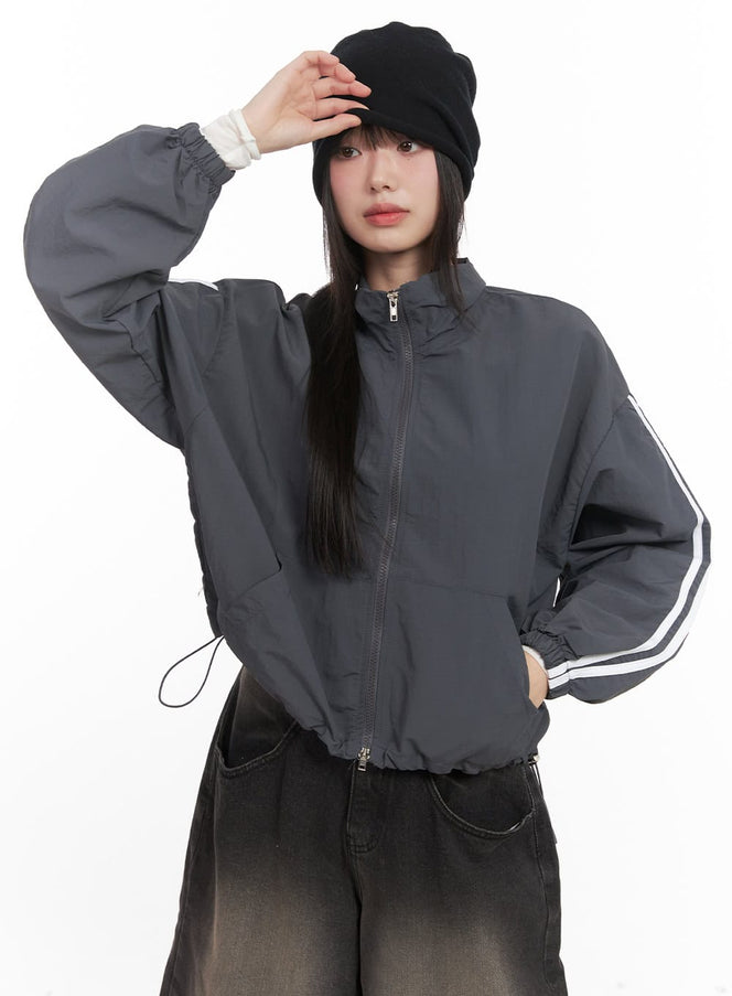 Striped Loose-Fit Windbreaker CJ528